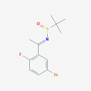 molecular formula C12H15BrFNOS B3089471 N-[1-(2-氟-5-溴苯基)亚乙基]-2-甲基-2-丙磺酰胺，[S(R)]- CAS No. 1194044-26-2