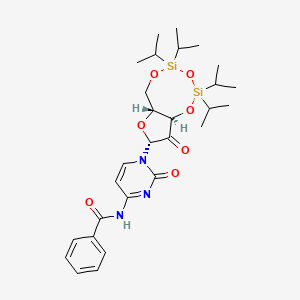 molecular formula C28H41N3O7Si2 B3089473 N-(2-oxo-1-((6aR,8R,9aR)-2,2,4,4-tetraisopropyl-9-oxotetrahydro-6H-furo[3,2-f][1,3,5,2,4]trioxadisilocin-8-yl)-1,2-dihydropyrimidin-4-yl)benzamide CAS No. 119411-03-9