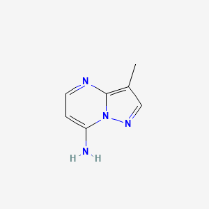 molecular formula C7H8N4 B3089536 3-Methylpyrazolo[1,5-a]pyrimidin-7-amine CAS No. 1196-04-9