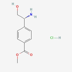 molecular formula C10H14ClNO3 B3089544 (R)-Methyl 4-(1-amino-2-hydroxyethyl)benzoate hydrochloride CAS No. 1196049-17-8