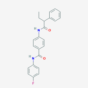 molecular formula C23H21FN2O2 B308955 N-(4-fluorophenyl)-4-[(2-phenylbutanoyl)amino]benzamide 