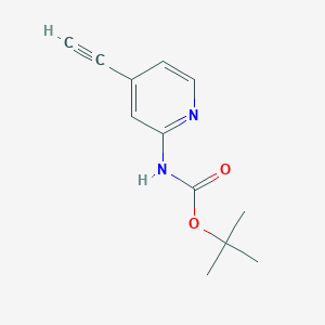 molecular formula C12H14N2O2 B3089552 叔丁基(4-乙炔基吡啶-2-基)氨基甲酸酯 CAS No. 1196145-93-3