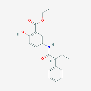 molecular formula C19H21NO4 B308956 Ethyl 2-hydroxy-5-[(2-phenylbutanoyl)amino]benzoate 