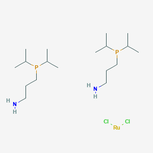 molecular formula C18H44Cl2N2P2Ru B3089561 Dichlorobis[3-(di-i-propylphosphino)propylamine]ruthenium(II) CAS No. 1196147-57-5