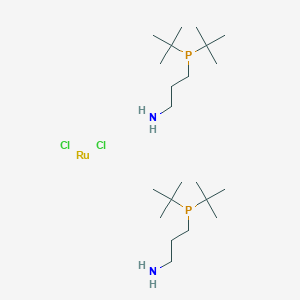 molecular formula C22H52Cl2N2P2Ru B3089569 Dichlorobis[3-(di-t-butylphosphino)propylamine]ruthenium(II) CAS No. 1196147-60-0