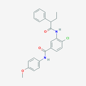 molecular formula C24H23ClN2O3 B308958 4-chloro-N-(4-methoxyphenyl)-3-[(2-phenylbutanoyl)amino]benzamide 