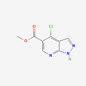 molecular formula C8H6ClN3O2 B3089622 4-氯-1H-吡唑并[3,4-B]吡啶-5-甲酸甲酯 CAS No. 1196156-72-5
