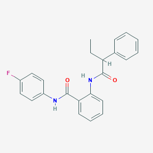 molecular formula C23H21FN2O2 B308963 N-(4-fluorophenyl)-2-[(2-phenylbutanoyl)amino]benzamide 