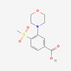 molecular formula C12H15NO5S B3089665 4-(甲磺酰基)-3-吗啉苯甲酸 CAS No. 1197193-19-3