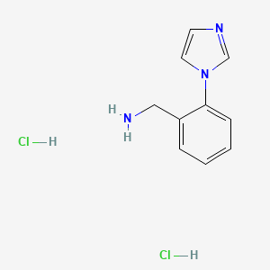 molecular formula C10H13Cl2N3 B3089673 (2-(1H-Imidazol-1-yl)phenyl)methanamine dihydrochloride CAS No. 1197227-61-4