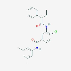 molecular formula C25H25ClN2O2 B308968 4-chloro-N-(3,5-dimethylphenyl)-3-[(2-phenylbutanoyl)amino]benzamide 
