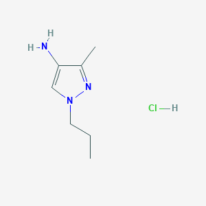 molecular formula C7H14ClN3 B3089680 3-Methyl-1-propyl-1H-pyrazol-4-amine hydrochloride CAS No. 1197228-06-0