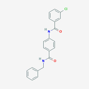 molecular formula C21H17ClN2O2 B308971 N-{4-[(benzylamino)carbonyl]phenyl}-3-chlorobenzamide 
