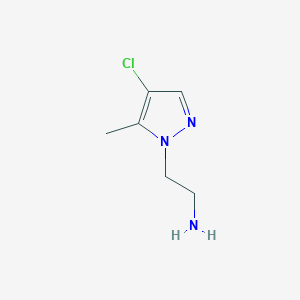 molecular formula C6H10ClN3 B3089713 2-(4-氯-5-甲基-1H-吡唑-1-基)乙胺 CAS No. 1197234-40-4