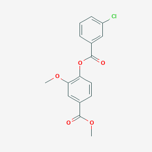 molecular formula C16H13ClO5 B308972 Methyl 4-[(3-chlorobenzoyl)oxy]-3-methoxybenzoate 