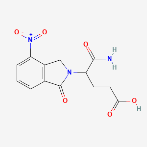 molecular formula C13H13N3O6 B3089771 5-Amino-4-(4-nitro-1-oxoisoindolin-2-yl)-5-oxopentanoic acid CAS No. 1198299-72-7