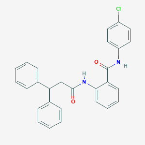 molecular formula C28H23ClN2O2 B308978 N-(4-chlorophenyl)-2-[(3,3-diphenylpropanoyl)amino]benzamide 