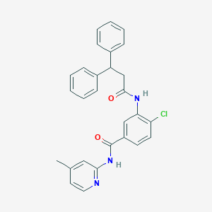 molecular formula C28H24ClN3O2 B308981 4-chloro-3-[(3,3-diphenylpropanoyl)amino]-N-(4-methyl-2-pyridinyl)benzamide 