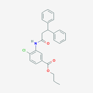 molecular formula C25H24ClNO3 B308987 Propyl 4-chloro-3-[(3,3-diphenylpropanoyl)amino]benzoate 