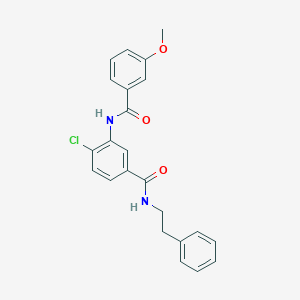 molecular formula C23H21ClN2O3 B308990 4-chloro-3-[(3-methoxybenzoyl)amino]-N-(2-phenylethyl)benzamide 