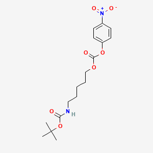molecular formula C17H24N2O7 B3089918 叔丁基（5-（（（4-硝基苯氧基）羰基）氧基）戊基）氨基甲酸酯 CAS No. 1202571-31-0