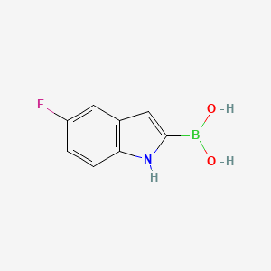 molecular formula C8H7BFNO2 B3089925 (5-氟-1H-吲哚-2-基)硼酸 CAS No. 1202709-15-6