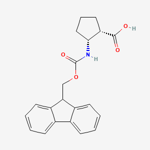 molecular formula C21H21NO4 B3089949 cis-2-((((9H-Fluoren-9-yl)methoxy)carbonyl)amino)cyclopentanecarboxylic acid CAS No. 1203556-26-6