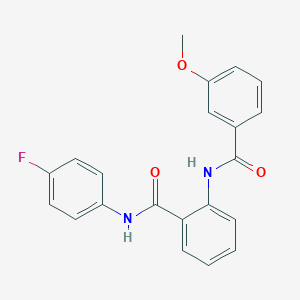 molecular formula C21H17FN2O3 B308995 N-(4-fluorophenyl)-2-[(3-methoxybenzoyl)amino]benzamide 