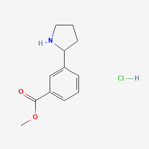 molecular formula C12H16ClNO2 B3089964 3-(吡咯烷-2-基)苯甲酸甲酯盐酸盐 CAS No. 1203681-53-1