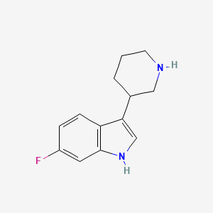 molecular formula C13H15FN2 B3089990 6-Fluoro-3-(piperidin-3-yl)-1H-indole CAS No. 1203799-36-3