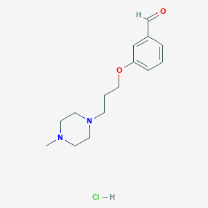molecular formula C15H23ClN2O2 B3089993 3-[3-(4-Methyl-1-piperazinyl)propoxy]benzaldehyde hydrochloride CAS No. 1203800-25-2