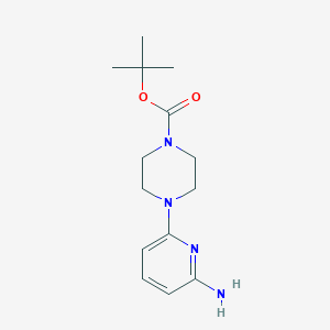 molecular formula C14H22N4O2 B3090099 叔丁基-4-(6-氨基吡啶-2-基)哌嗪-1-羧酸酯 CAS No. 1206248-85-2