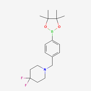 4,4-Difluoro-1-{[4-(tetramethyl-1,3,2-dioxaborolan-2-yl)phenyl]methyl}piperidine