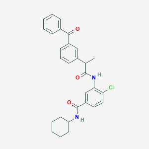 molecular formula C29H29ClN2O3 B309015 3-{[2-(3-benzoylphenyl)propanoyl]amino}-4-chloro-N-cyclohexylbenzamide 