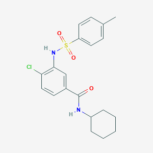 molecular formula C20H23ClN2O3S B309019 4-chloro-N-cyclohexyl-3-{[(4-methylphenyl)sulfonyl]amino}benzamide 