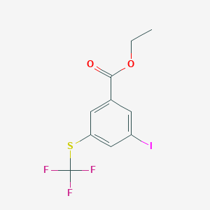 molecular formula C10H8F3IO2S B3090196 Ethyl 3-iodo-5-[(trifluoromethyl)sulfanyl] benzoate CAS No. 1208080-30-1
