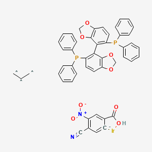 molecular formula C49H36IrN2O8P2- B3090209 [(R)-(+)-5,5'-双(二苯基膦)-4,4'-联-1,3-苯二氧杂环][4-氰基-3-硝基苯甲酸酯][1,2,3-n-2-丙烯基]铱(III) CAS No. 1208092-27-6