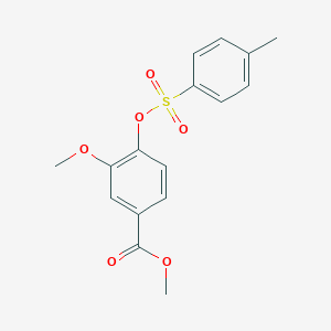 molecular formula C16H16O6S B309022 3-Methoxy-4-(tosyloxy)benzoic acid methyl ester 