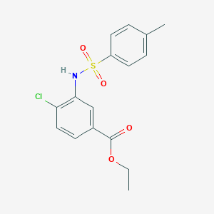 molecular formula C16H16ClNO4S B309024 Ethyl 4-chloro-3-{[(4-methylphenyl)sulfonyl]amino}benzoate 