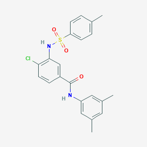 molecular formula C22H21ClN2O3S B309029 4-chloro-N-(3,5-dimethylphenyl)-3-{[(4-methylphenyl)sulfonyl]amino}benzamide 