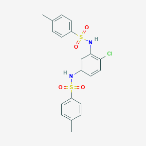 molecular formula C20H19ClN2O4S2 B309030 N-(2-chloro-5-{[(4-methylphenyl)sulfonyl]amino}phenyl)-4-methylbenzenesulfonamide 