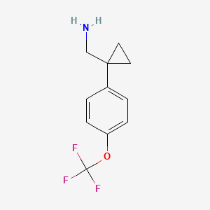 molecular formula C11H12F3NO B3090307 1-[4-(Trifluoromethoxy)phenyl]cyclopropanemethanamine CAS No. 1209782-81-9