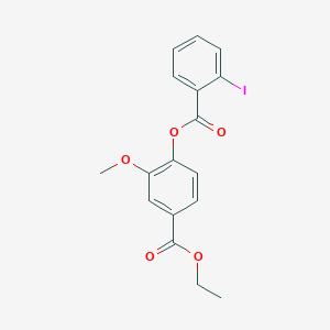 molecular formula C17H15IO5 B309031 Ethyl 4-[(2-iodobenzoyl)oxy]-3-methoxybenzoate 