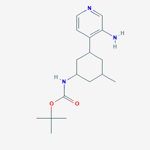 molecular formula C17H27N3O2 B3090321 叔丁基(3-(3-氨基吡啶-4-基)-5-甲基环己基)氨基甲酸酯 CAS No. 1210418-12-4