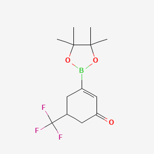 molecular formula C13H18BF3O3 B3090323 3-(4,4,5,5-Tetramethyl-1,3,2-dioxaborolan-2-yl)-5-(trifluoromethyl)cyclohex-2-en-1-one CAS No. 1210418-40-8