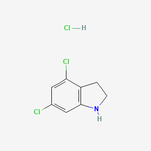 molecular formula C8H8Cl3N B3090332 4,6-Dichloroindoline hydrochloride CAS No. 1210734-76-1