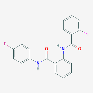 molecular formula C20H14FIN2O2 B309034 N-(4-fluorophenyl)-2-[(2-iodobenzoyl)amino]benzamide 