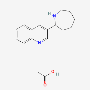 molecular formula C17H22N2O2 B3090340 3-(氮杂环戊烷-2-基)喹啉；乙酸 CAS No. 1210740-44-5