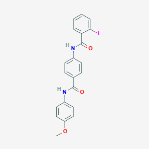 molecular formula C21H17IN2O3 B309039 2-iodo-N-{4-[(4-methoxyanilino)carbonyl]phenyl}benzamide 
