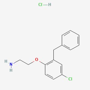 molecular formula C15H17Cl2NO B3090391 [2-(2-苄基-4-氯苯氧基)乙基]胺盐酸盐 CAS No. 1211474-07-5
